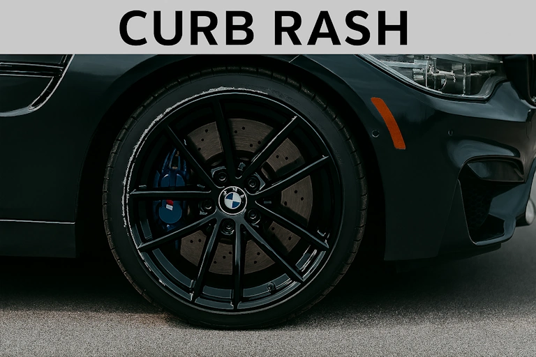 BMW rim with curb rash